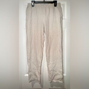 Eileen Fisher Hemp/Organic Cotton Striped Cream Pants. Size S. VGUC